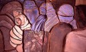 Ceramic Mural. Detail: Woman and child