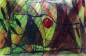 Abstract paisage with sun, sail and taboas
