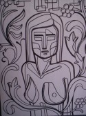 Mujer con volutas