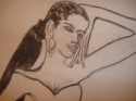 Boceto de chica pensando