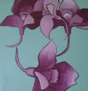 flores sobre azul