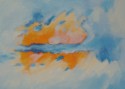 cielo en azul y naranja