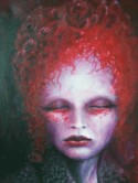 mujer en rojo
