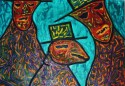 EN CONVIVENCIA 100X140 CM OLEO/ TELA GUTY