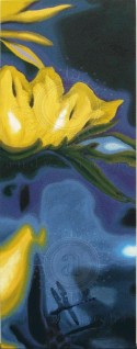 LIBELULA Y LOTO AMARILLO     90X35