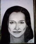 retrato a lapiz de Daniela Romo