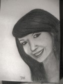 retrato a lapiz de Esthela Flores