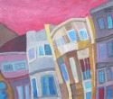 pink cityscape