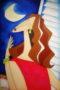 muchacha y luna