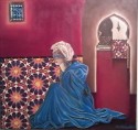 mujer en el patio