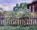 Apple tree at a fence