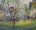 Blossoming trees.
