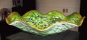 green and yellow fluted bowl