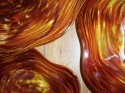 red and amber set of 3 platters