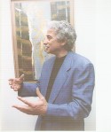 Artist Mohsen Attya in his exhibition