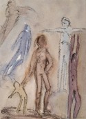 La madre y el niño, dibujo estudio Mother & Child