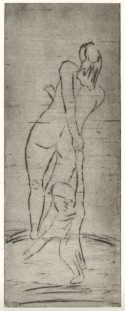 La madre y el niño grabado Mother & child etching