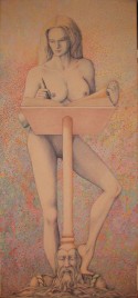 Woman drawing up a new law