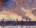 Hamburg city skyline with river Alster no. 509
