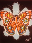 Butterfly #2   Orange on black